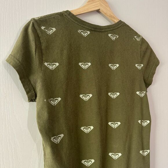 Y2K Roxy Womens All Over Logo Print Baby Tee Shirt Grunge Made in USA Size Large - Picture 6 of 7